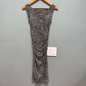 Norma Kamali Animal Print Sleeveless Bodycon Midi Dress XS